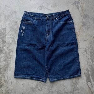 Y2K Sean John Denim Jorts Men’s 36 Dark Wash Baggy Streetwear